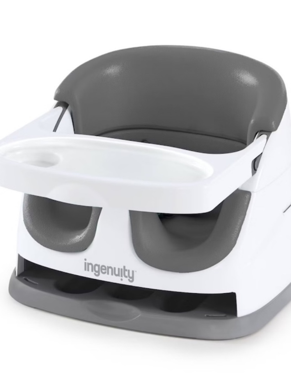 Ingenuity Baby Base 2-in-1 Booster Feeding and Floor Seat with Self Storing Tray